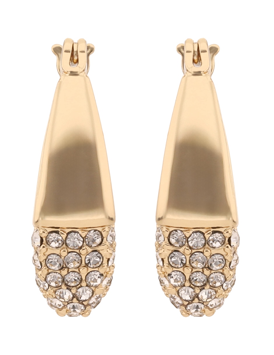 Aretes cortos circulares Ashlyn con acabado pavé cristal