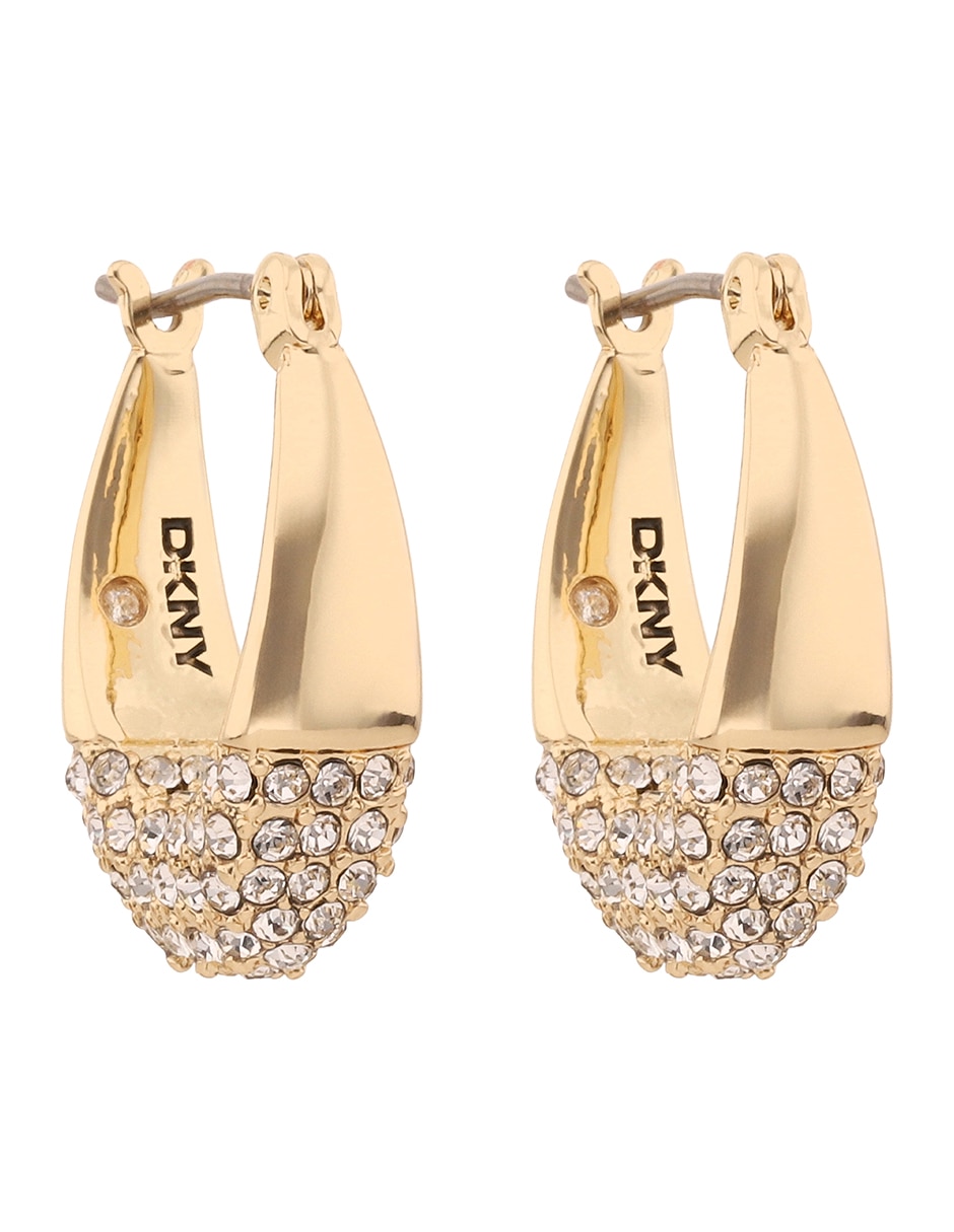 Aretes cortos circulares Ashlyn con acabado pavé cristal 2