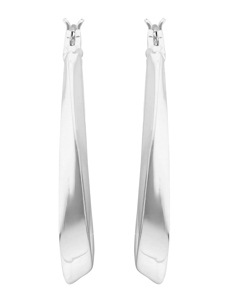 Arracadas ovalados Basic Mtl Ears F1 con acabado Plateado