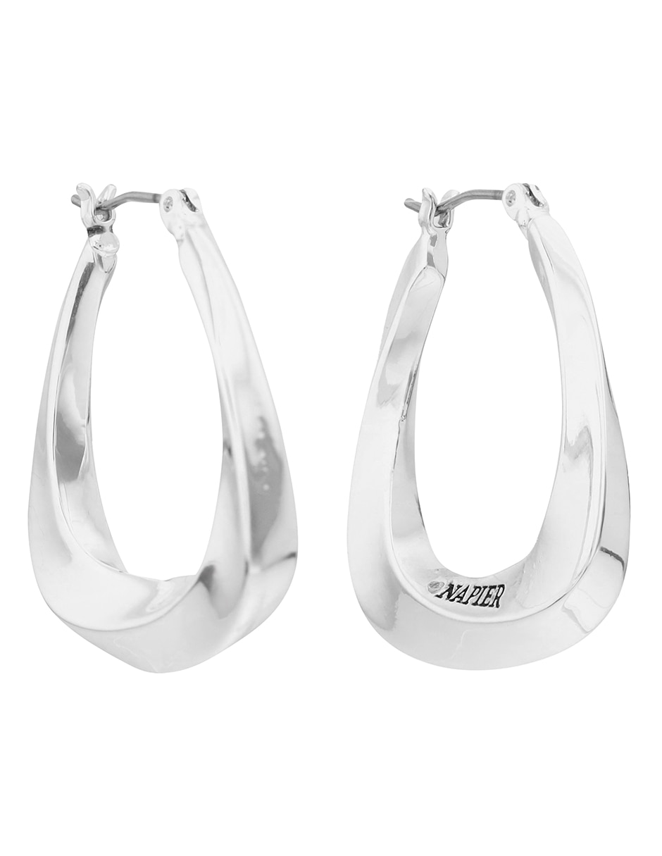Arracadas ovalados Basic Mtl Ears F1 con acabado Plateado 2
