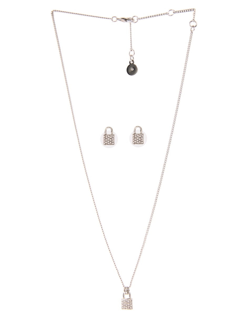 Aretes y collar de candado Aretes y collar de candado