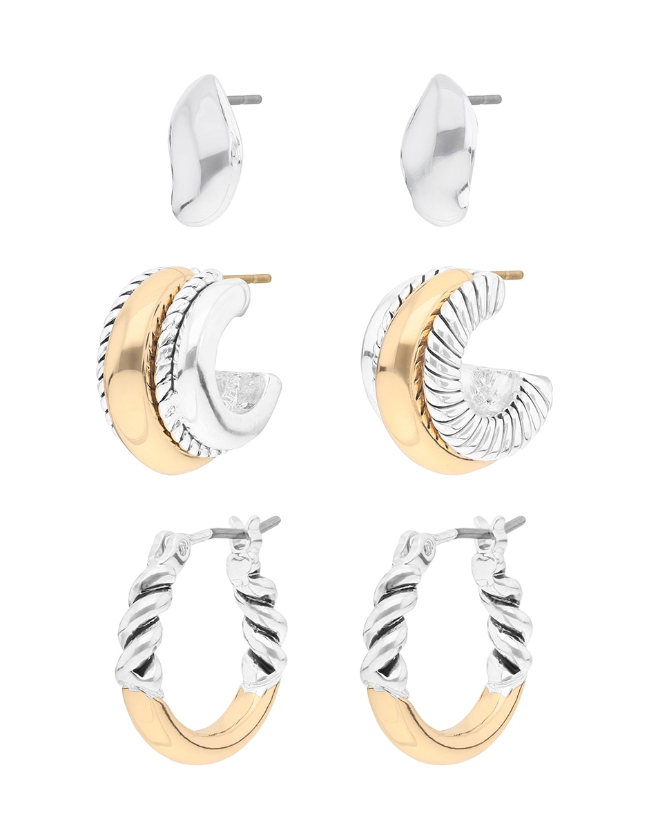 Set de aretes Mixed Tunes con acabado brillante 2