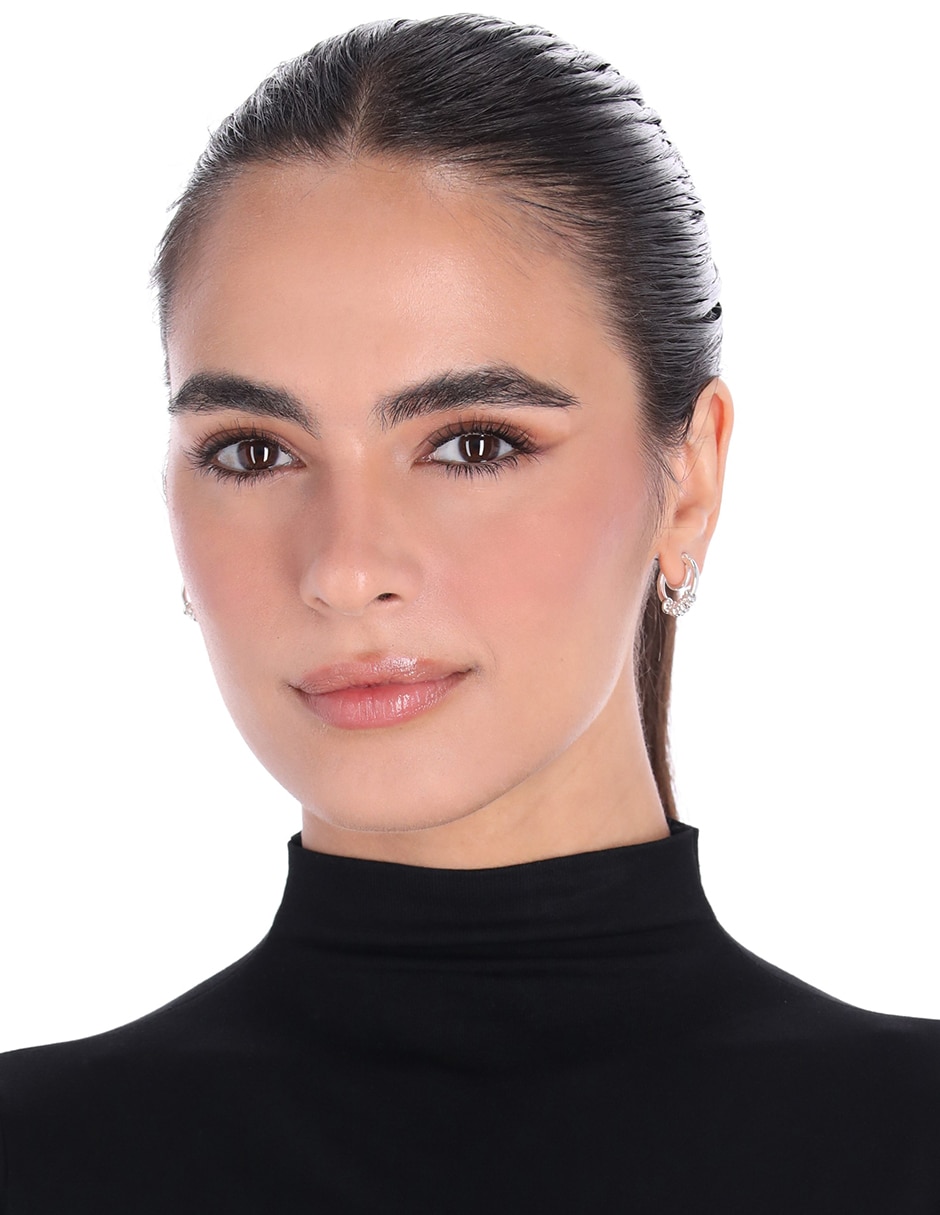 Set de aretes Social Life con acabado pavé cristal 3