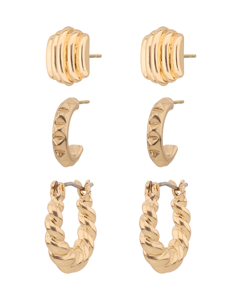 Set de aretes Basic Mtl Ears F2 con acabado brillante 2