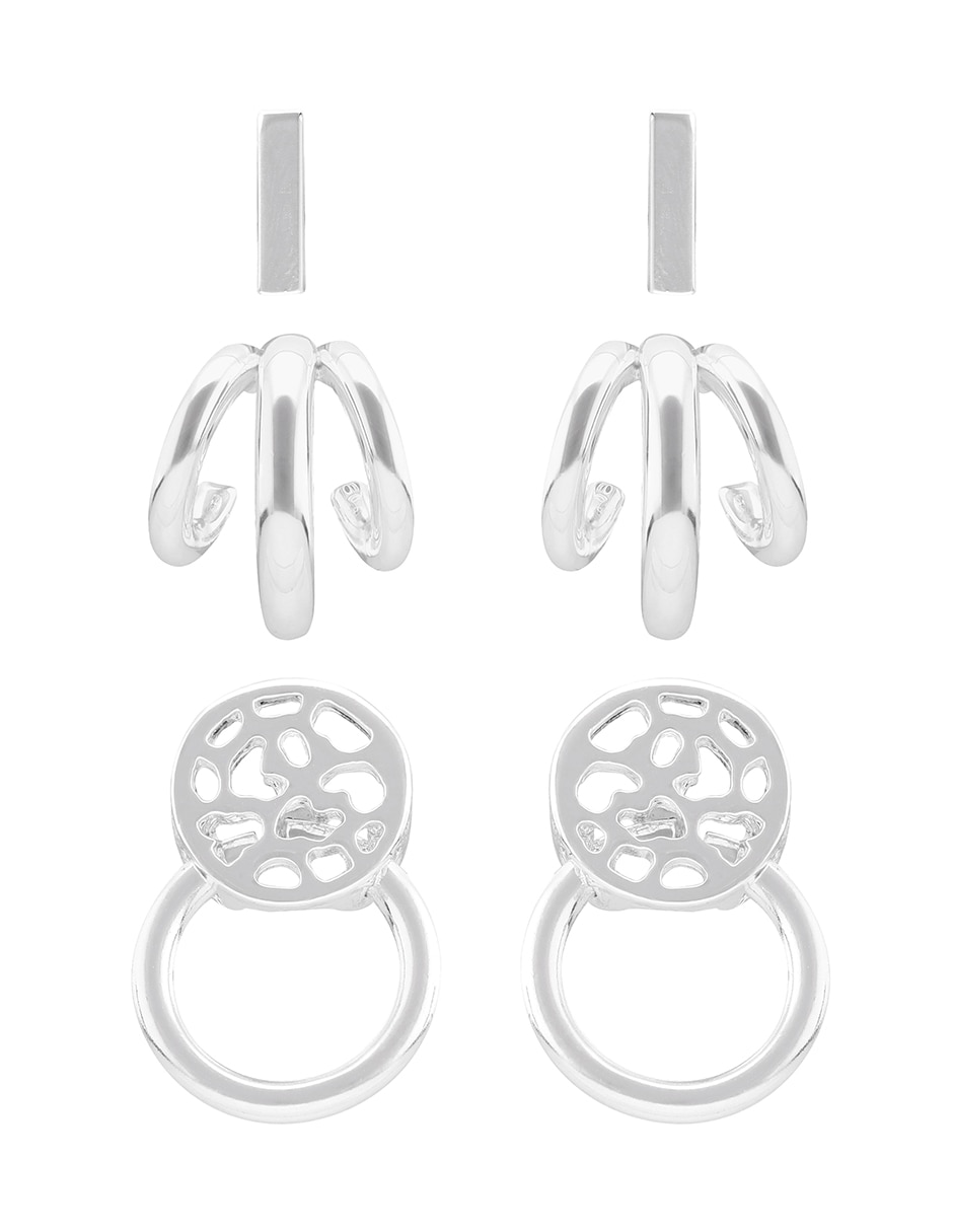 Set de aretes Metallic Animal con acabado brillante