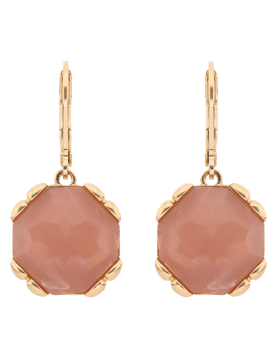 Aretes cortos circulares Set In Stone con acabado brillante