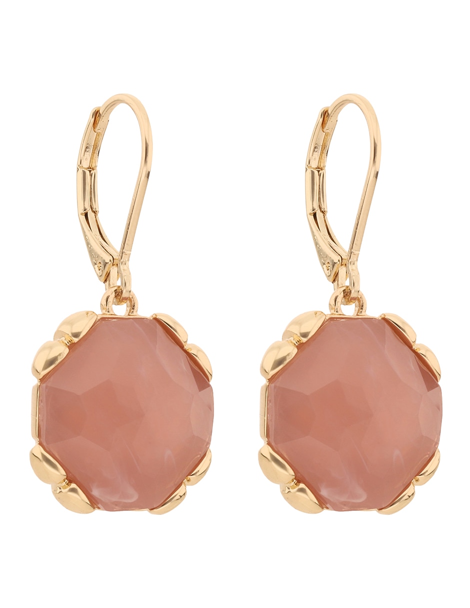 Aretes cortos circulares Set In Stone con acabado brillante 2