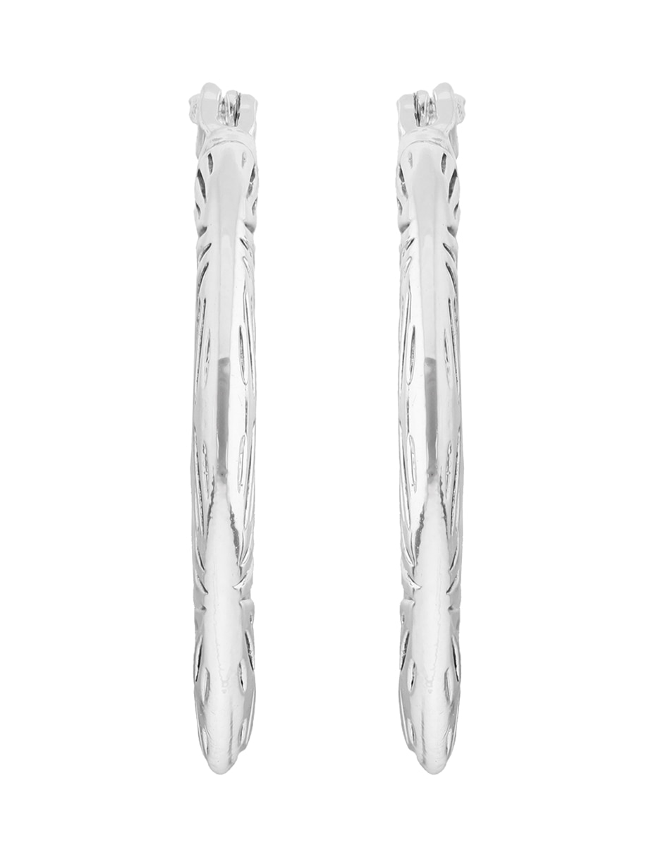 Arracadas circulares Basic Mtl Ears F2 con acabado plateado