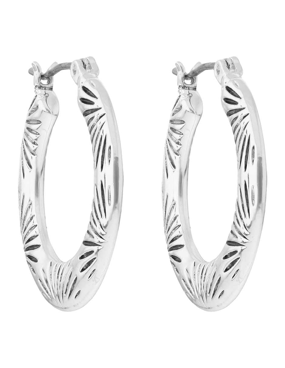 Arracadas circulares Basic Mtl Ears F2 con acabado plateado 2