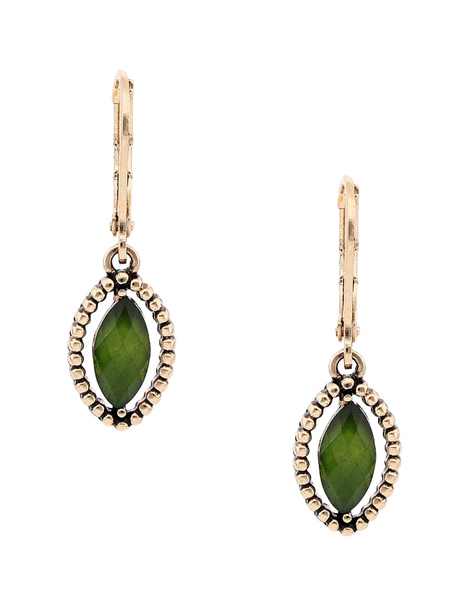 Aretes largos ovalados tea time con acabado brillante