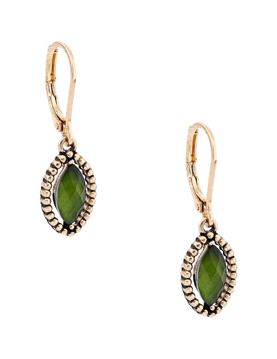 Aretes largos ovalados  tea time con acabado brillante 2
