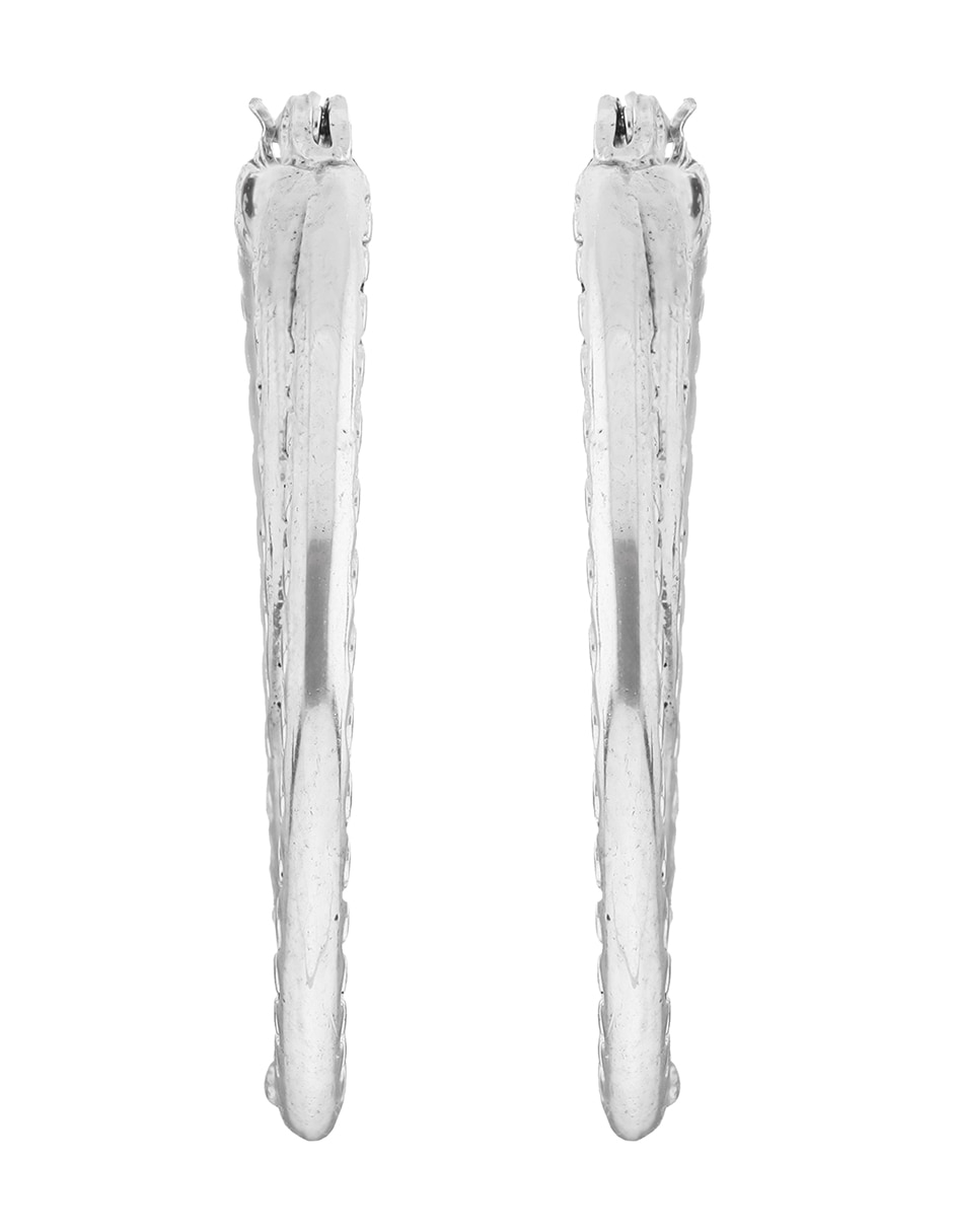 Arracadas circulares Basic Mtl Ears F2 con acabado plateado