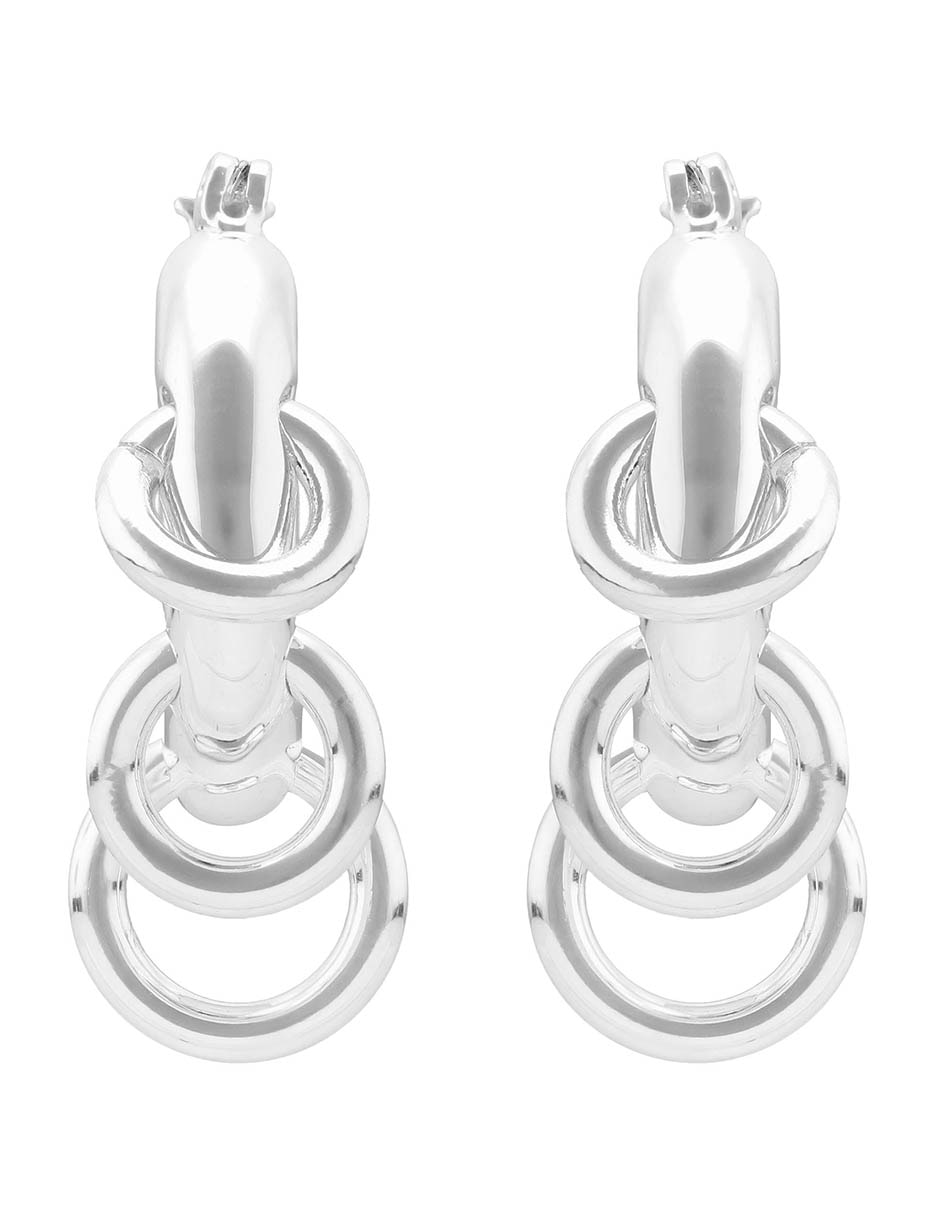 Aretes cortos circulares Metal Ears 25 con acabado brillante