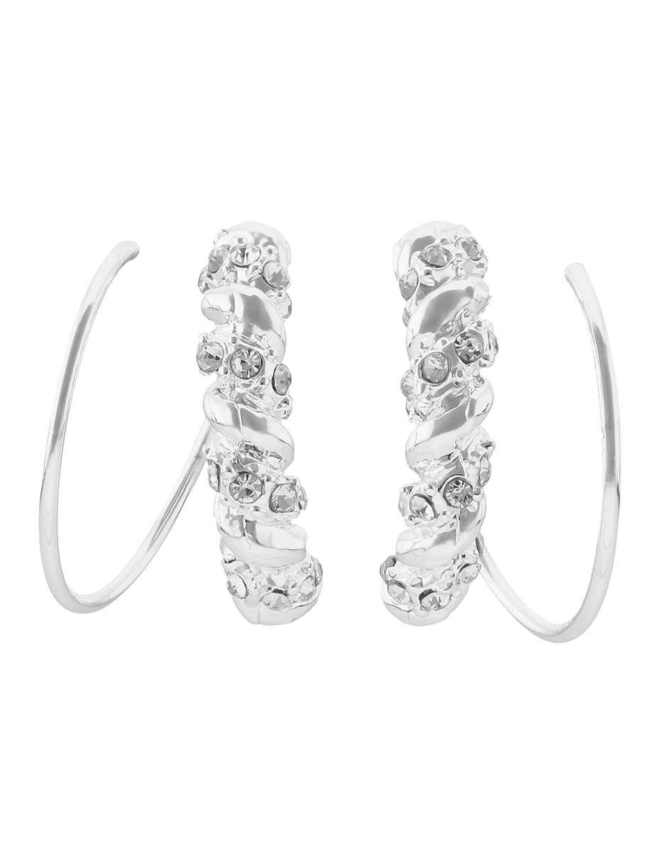 Aretes cortos entrelazado Social Ropes con acabado brillante