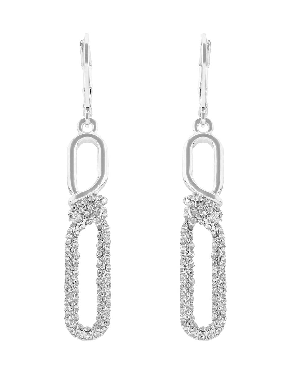 Aretes largos ovalados Social Ropes con acabado brillante