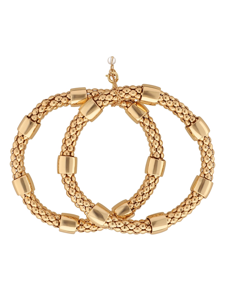 Multi-pulsera Gold Textures con acabado brillante