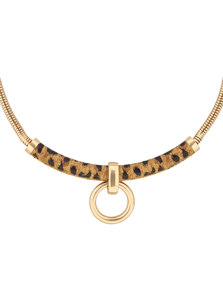 Collar con dije Leather Animal