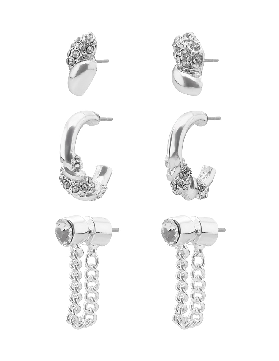 Set de aretes Social Ropes con acabado brillante 2