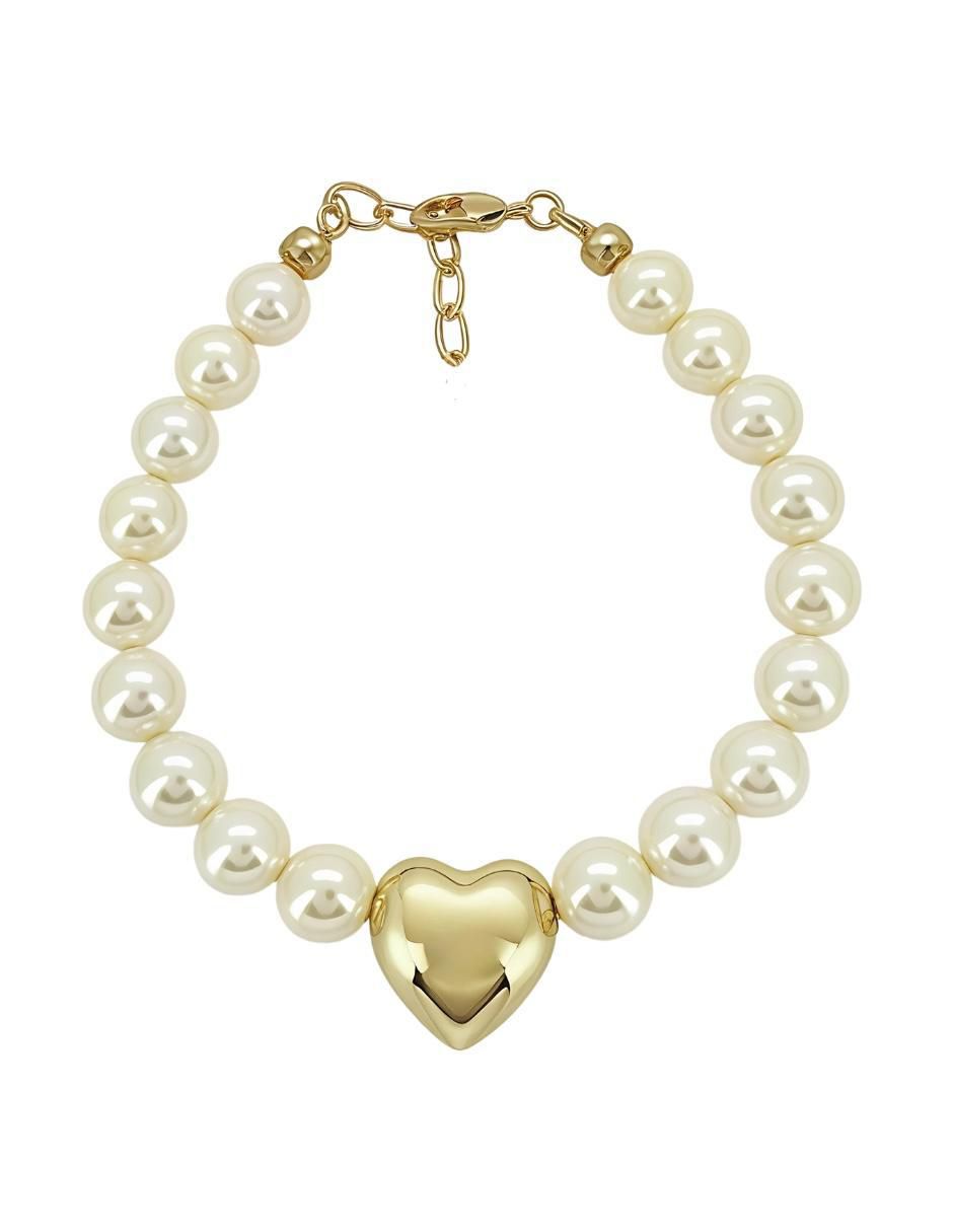 Anillo y pulsera de corazón Éclair acabado baño de oro 18 k cristal 2