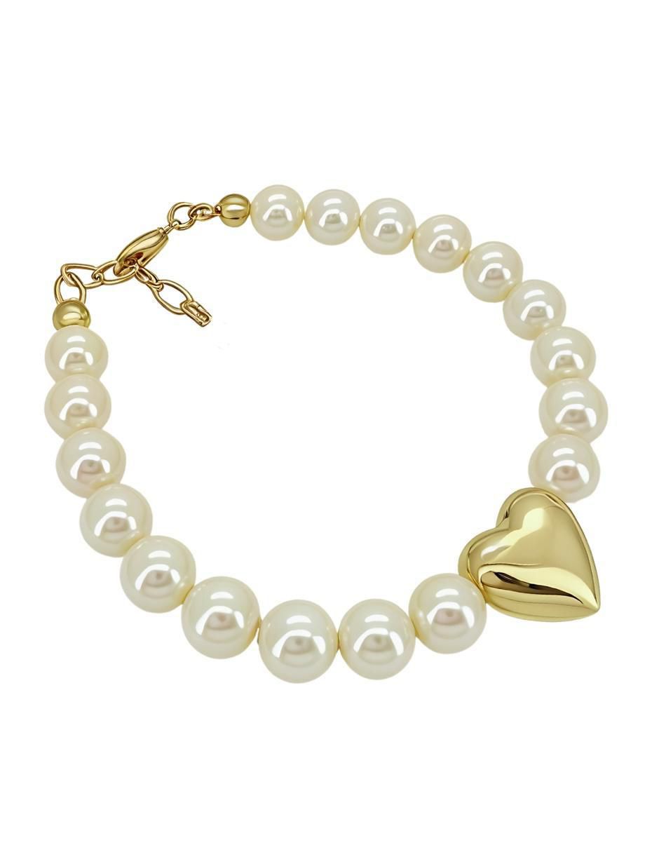 Anillo y pulsera de corazón Éclair acabado baño de oro 18 k cristal 3