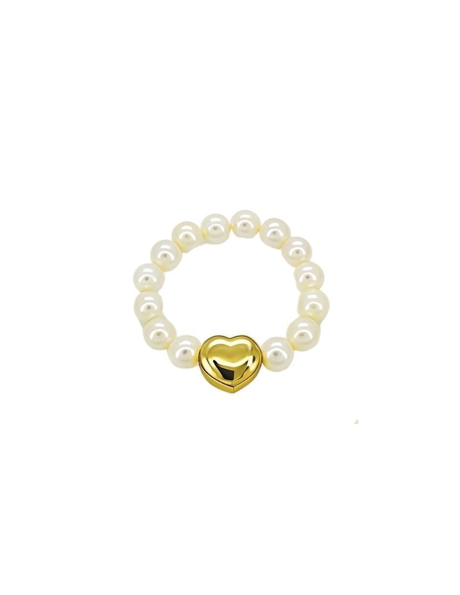 Anillo y pulsera de corazón Éclair acabado baño de oro 18 k cristal 4