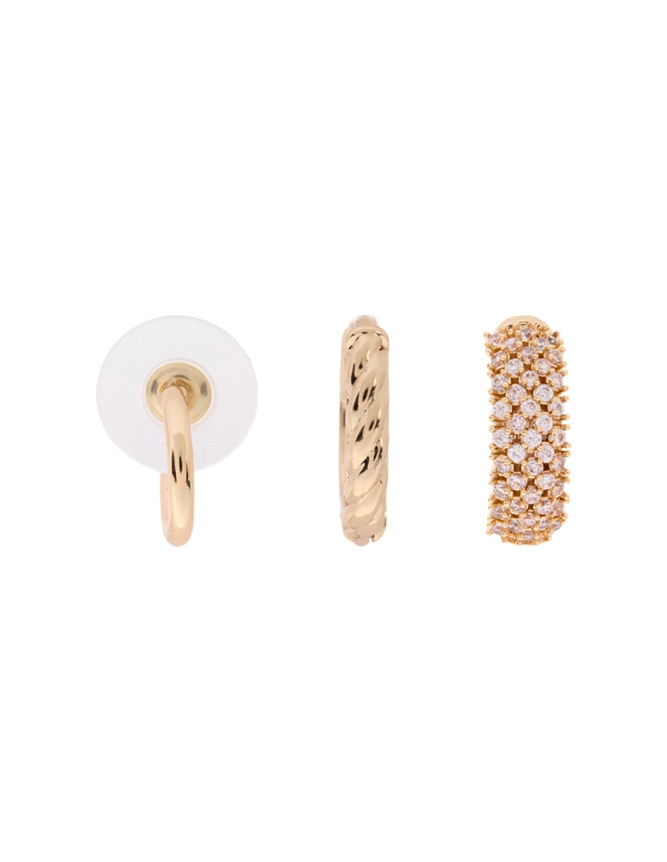 Set de aretes Mixed & Matched con acabado texturizado cristal
