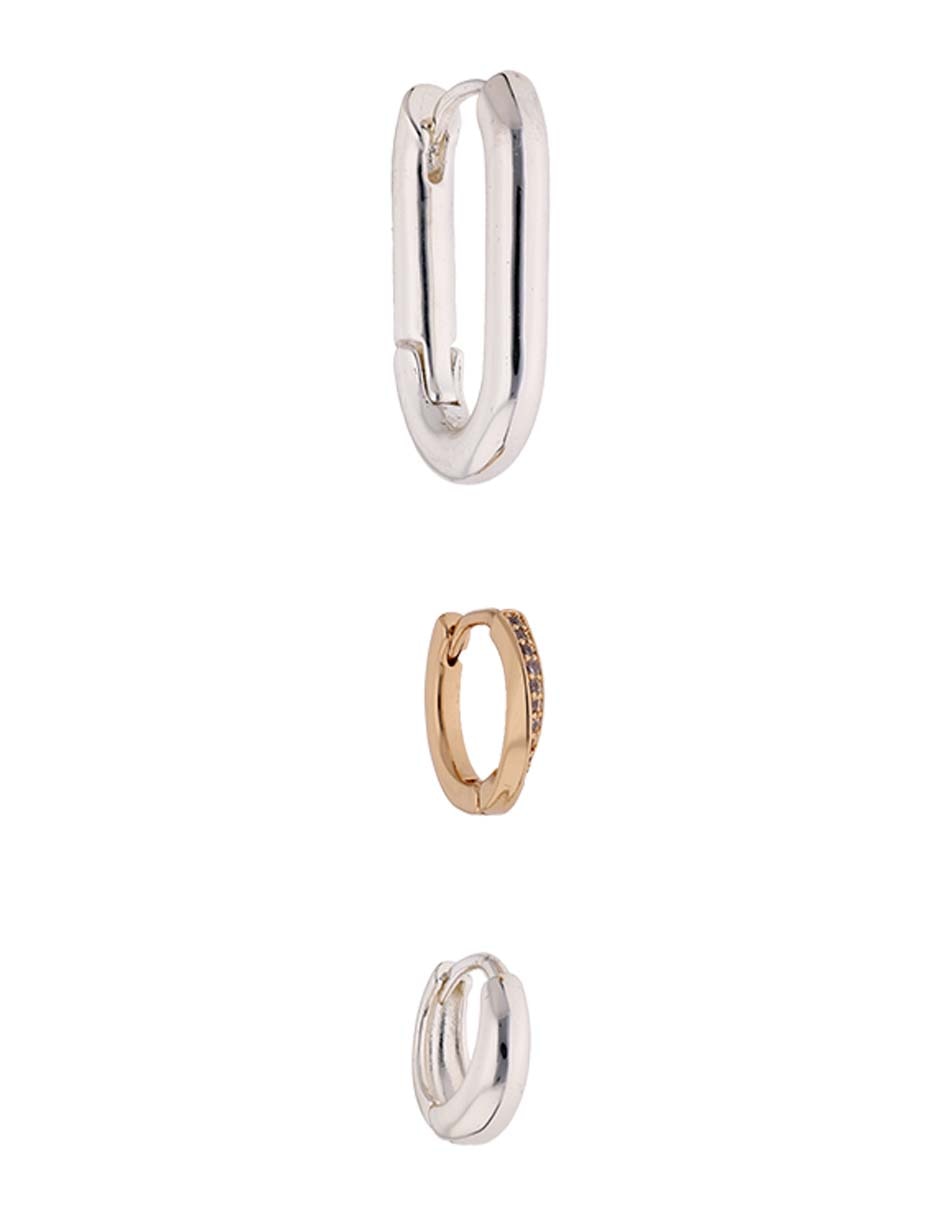 Set de aretes Mixed & Matched con acabado brillante cristal 2