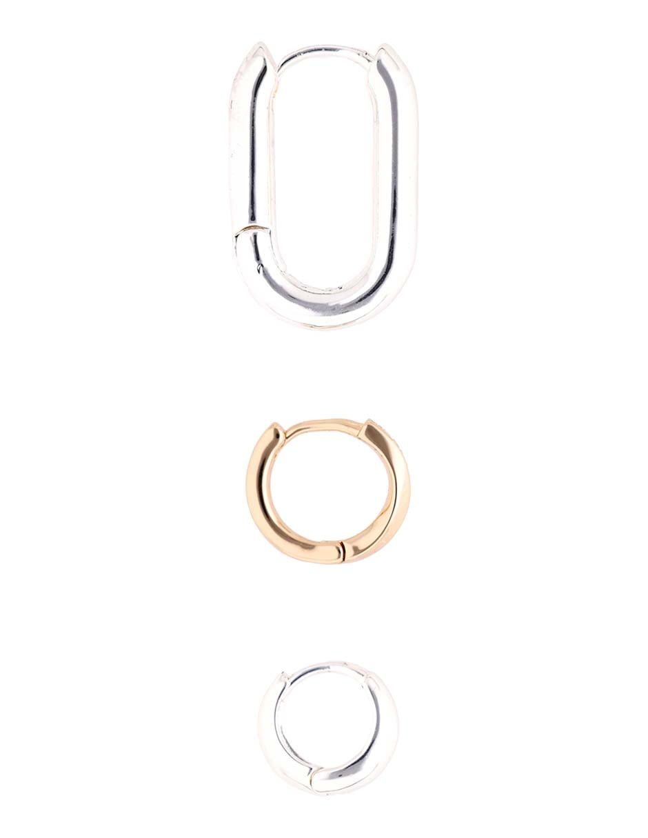 Set de aretes Mixed & Matched con acabado brillante cristal 3