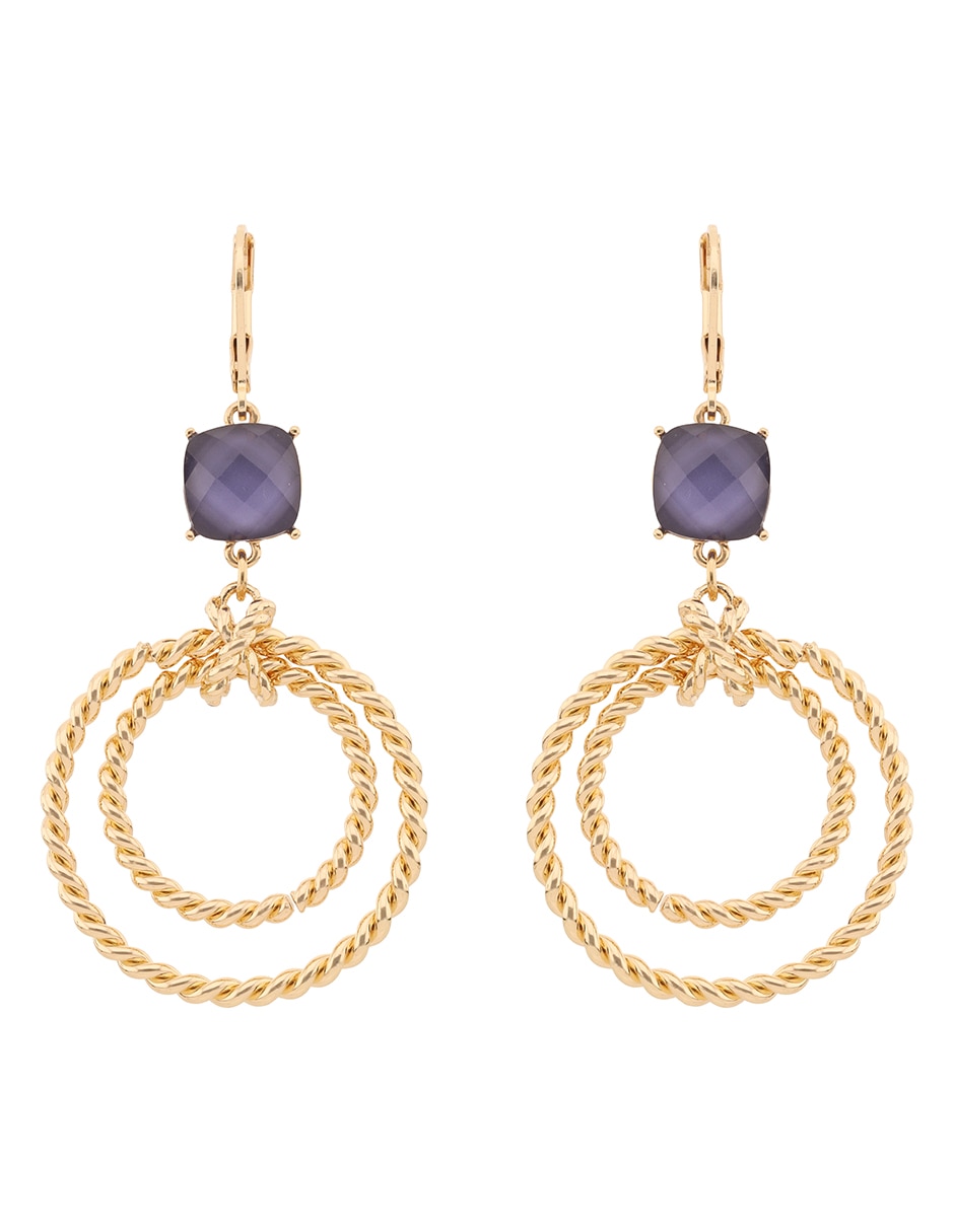 Aretes largos Anne's Grace con acabado pavé cristal