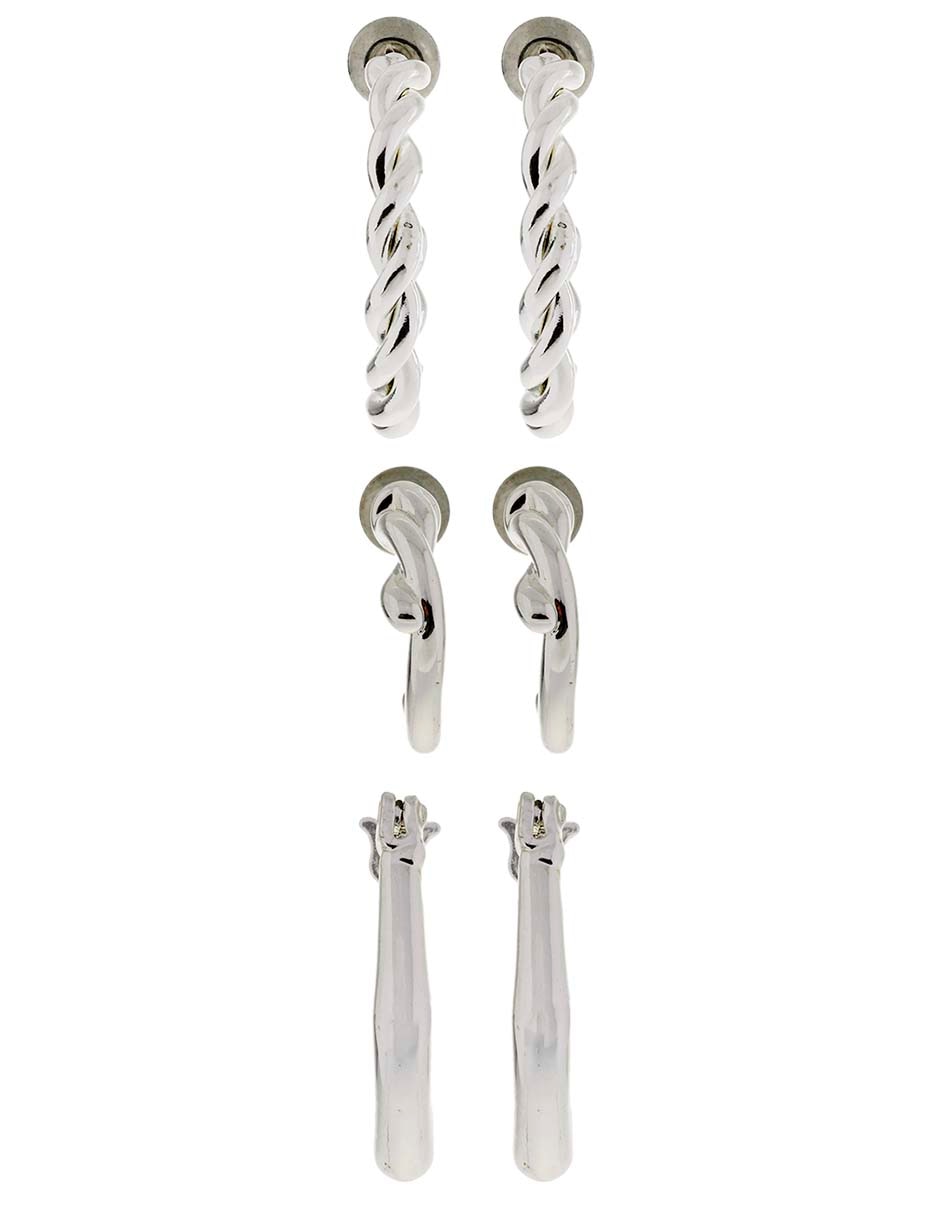Set de aretes Mixed & Matched con acabado texturizado cristal
