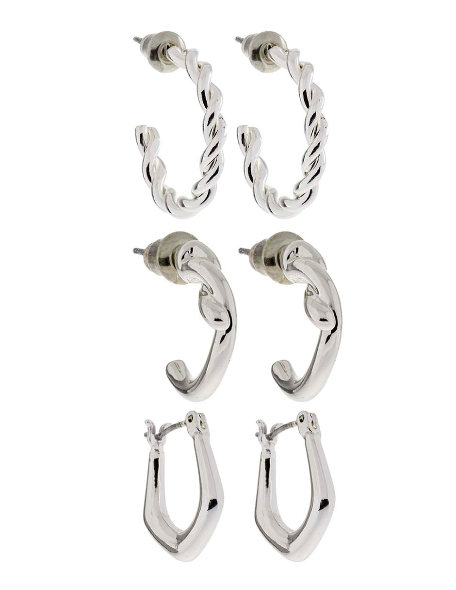 Set de aretes Mixed & Matched con acabado texturizado cristal 2