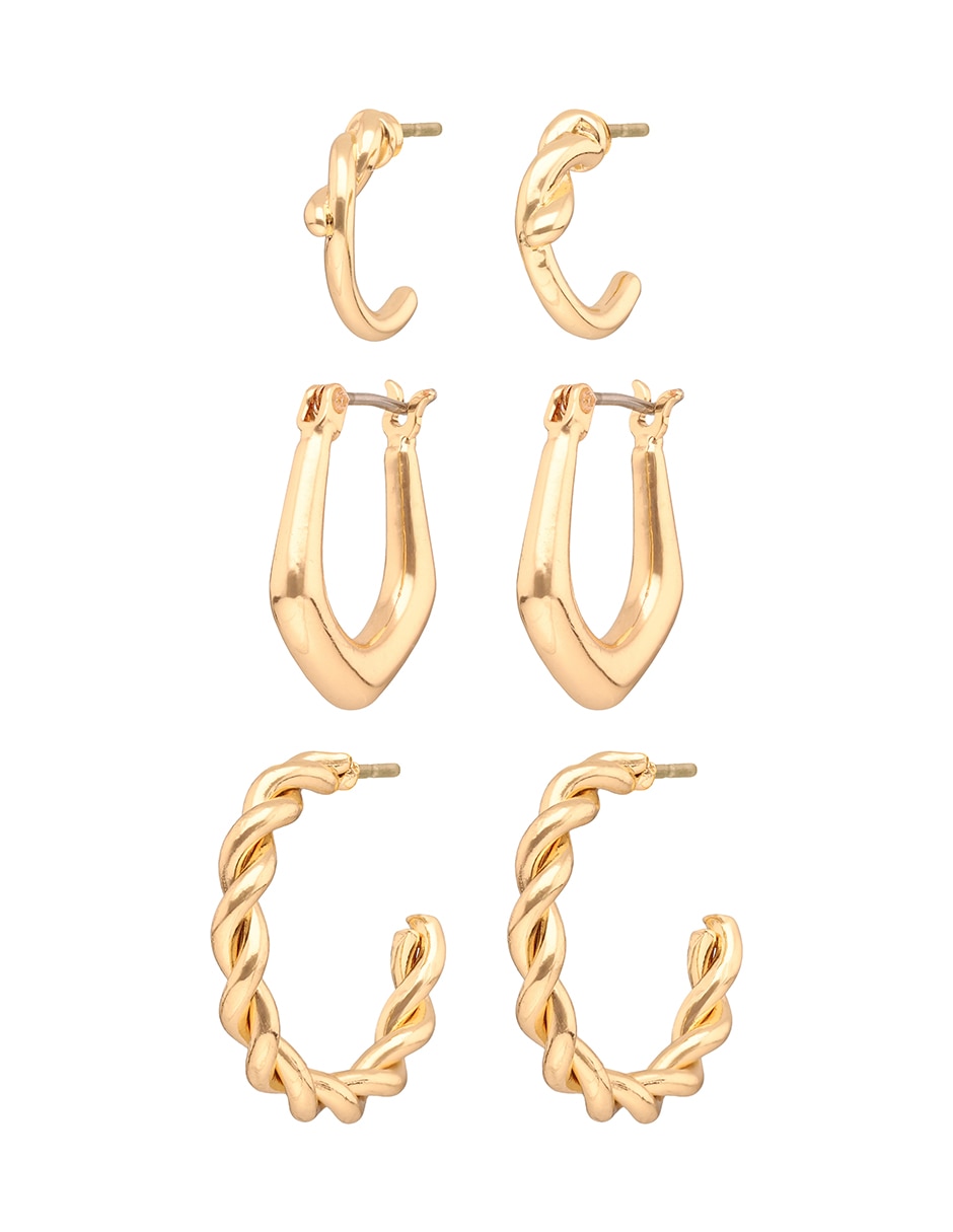 Set de aretes Mixed & Matched con acabado texturizado cristal 2