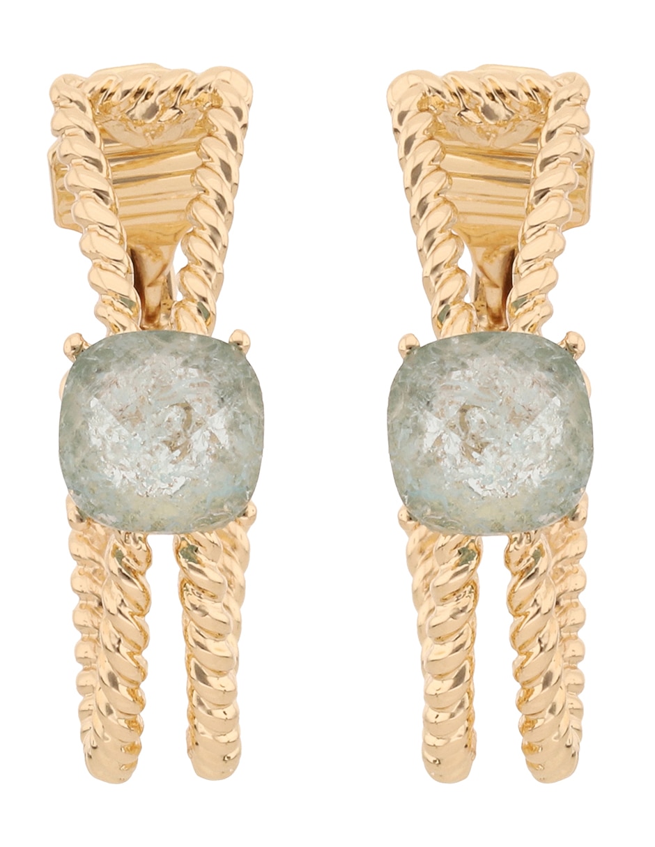 Aretes de aros Anne's Grace con acabado pavé cristal