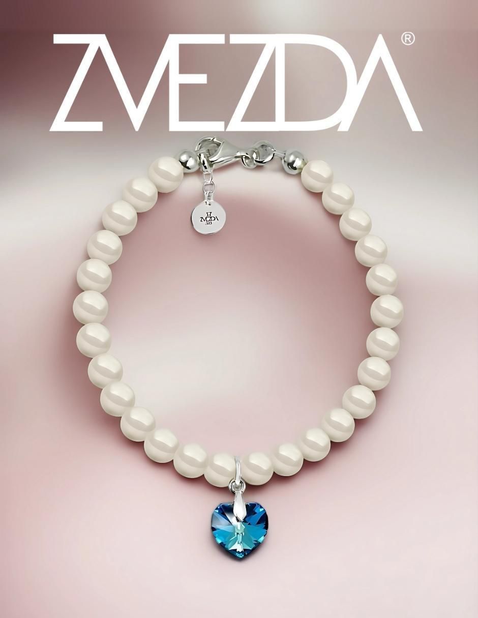 Collar y pulsera de corazón Éclair de plata P925 cristal 6