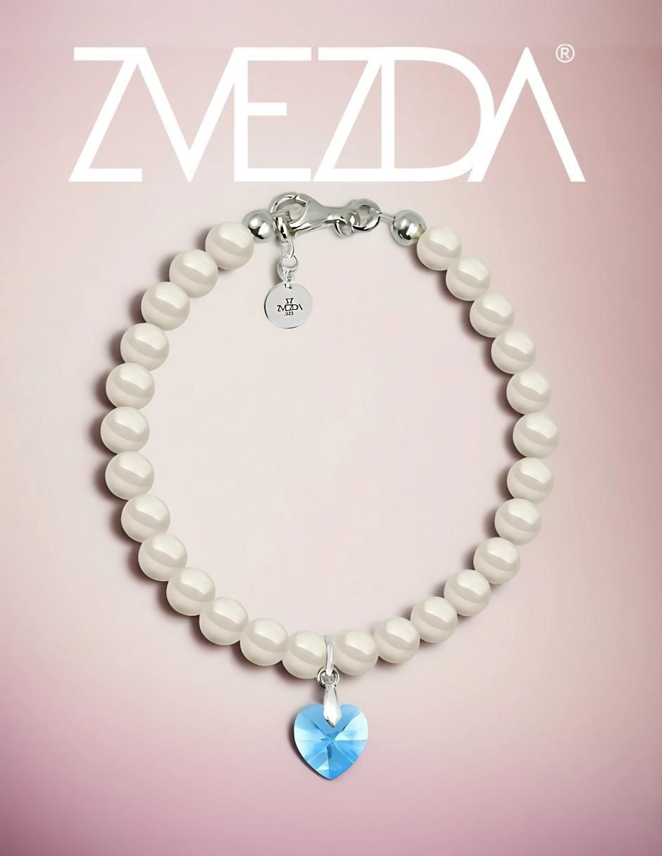 Collar y pulsera de corazón Éclair de plata P925 cristal 6