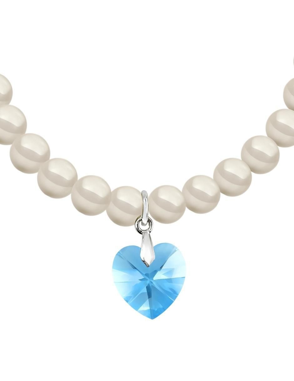 Collar y pulsera de corazón Éclair de plata P925 cristal 7