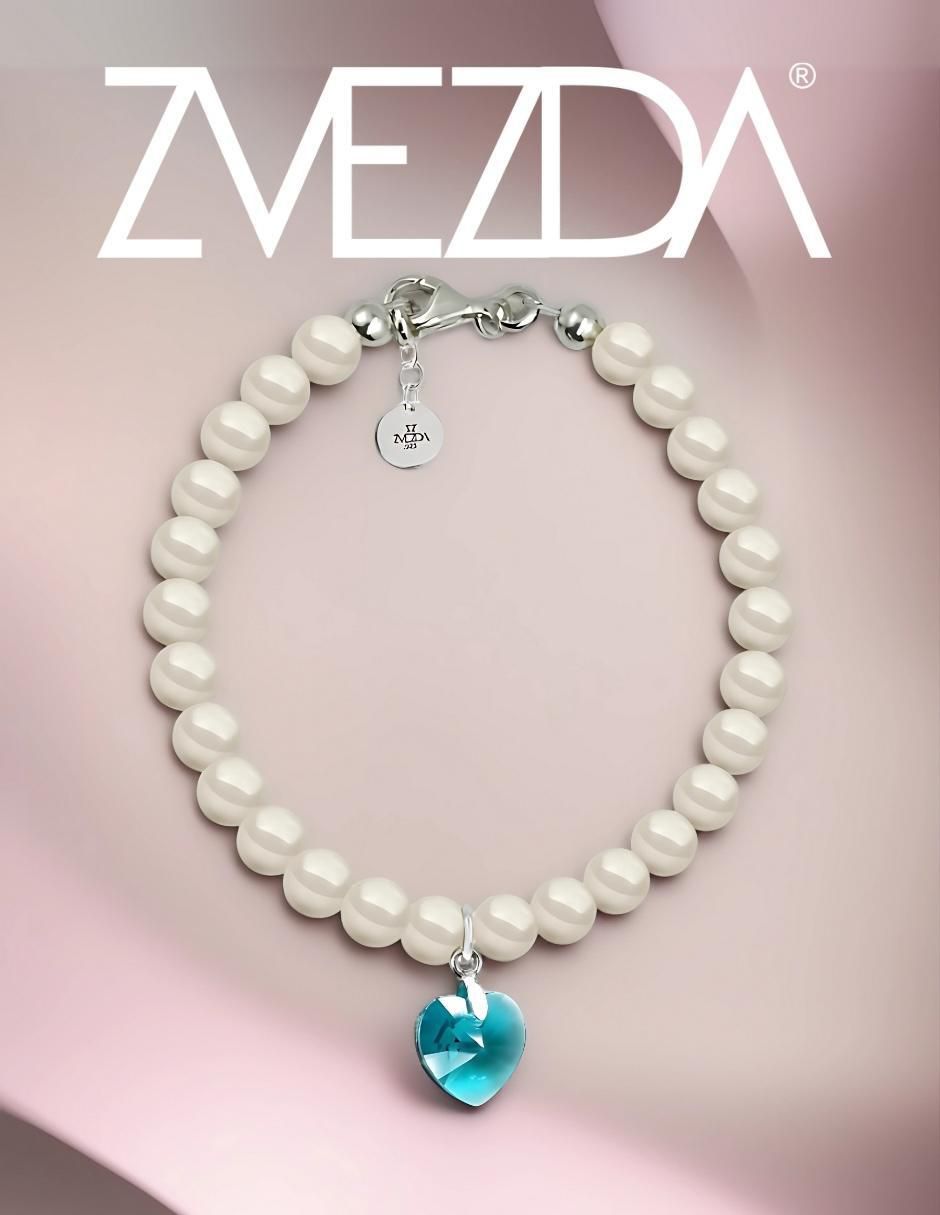 Collar y pulsera de corazón Éclair de plata P925 cristal 6