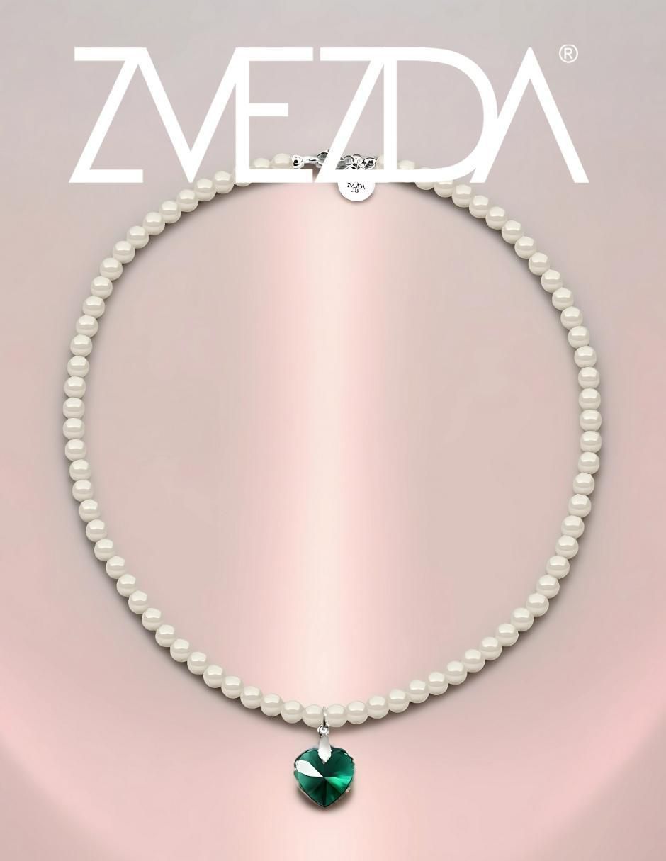 Collar y pulsera de corazón Éclair de plata P925 cristal 3