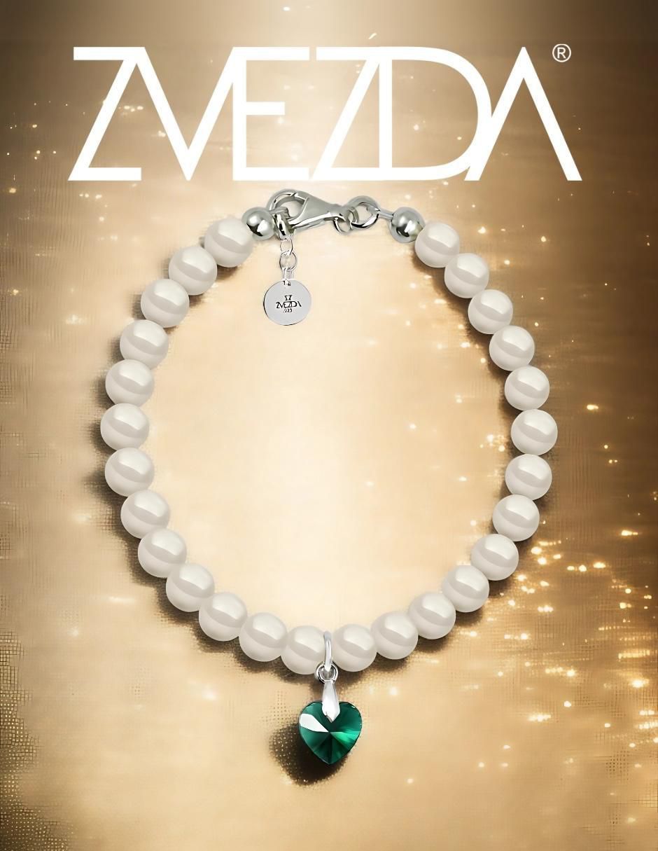 Collar y pulsera de corazón Éclair de plata P925 cristal 6