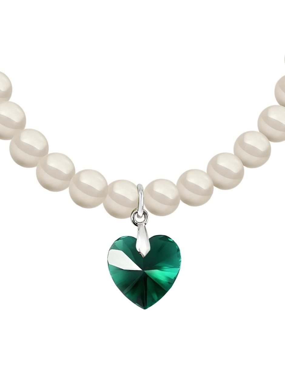 Collar y pulsera de corazón Éclair de plata P925 cristal 7