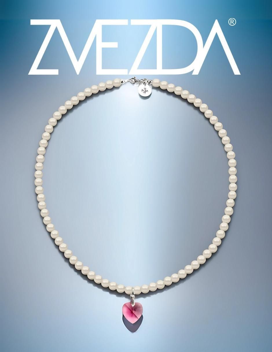 Collar y pulsera de corazón Éclair de plata P925 cristal 3