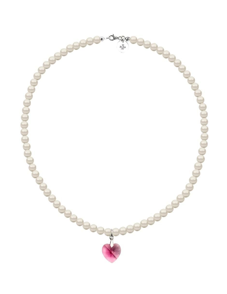 Collar y pulsera de corazón Éclair de plata P925 cristal 4