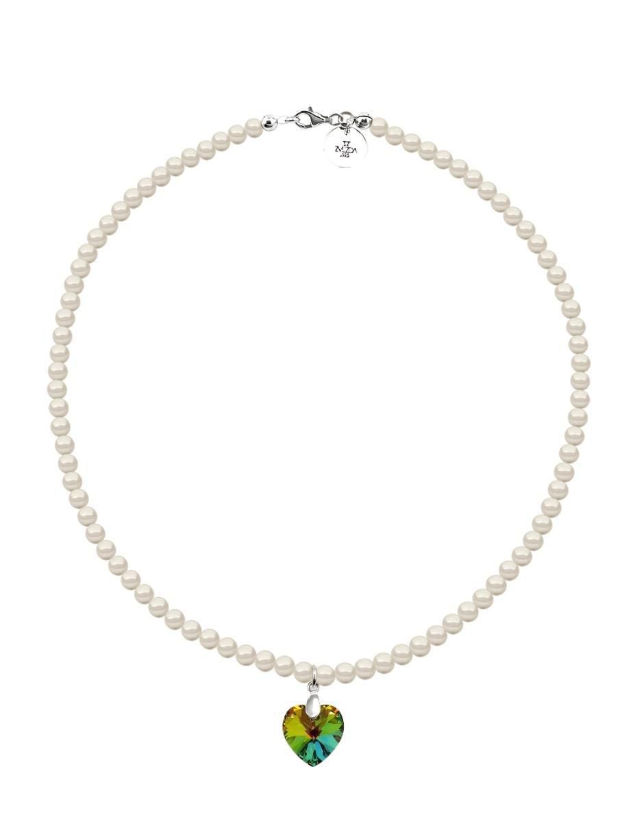 Collar y pulsera de corazón Éclair de plata P925 cristal 4