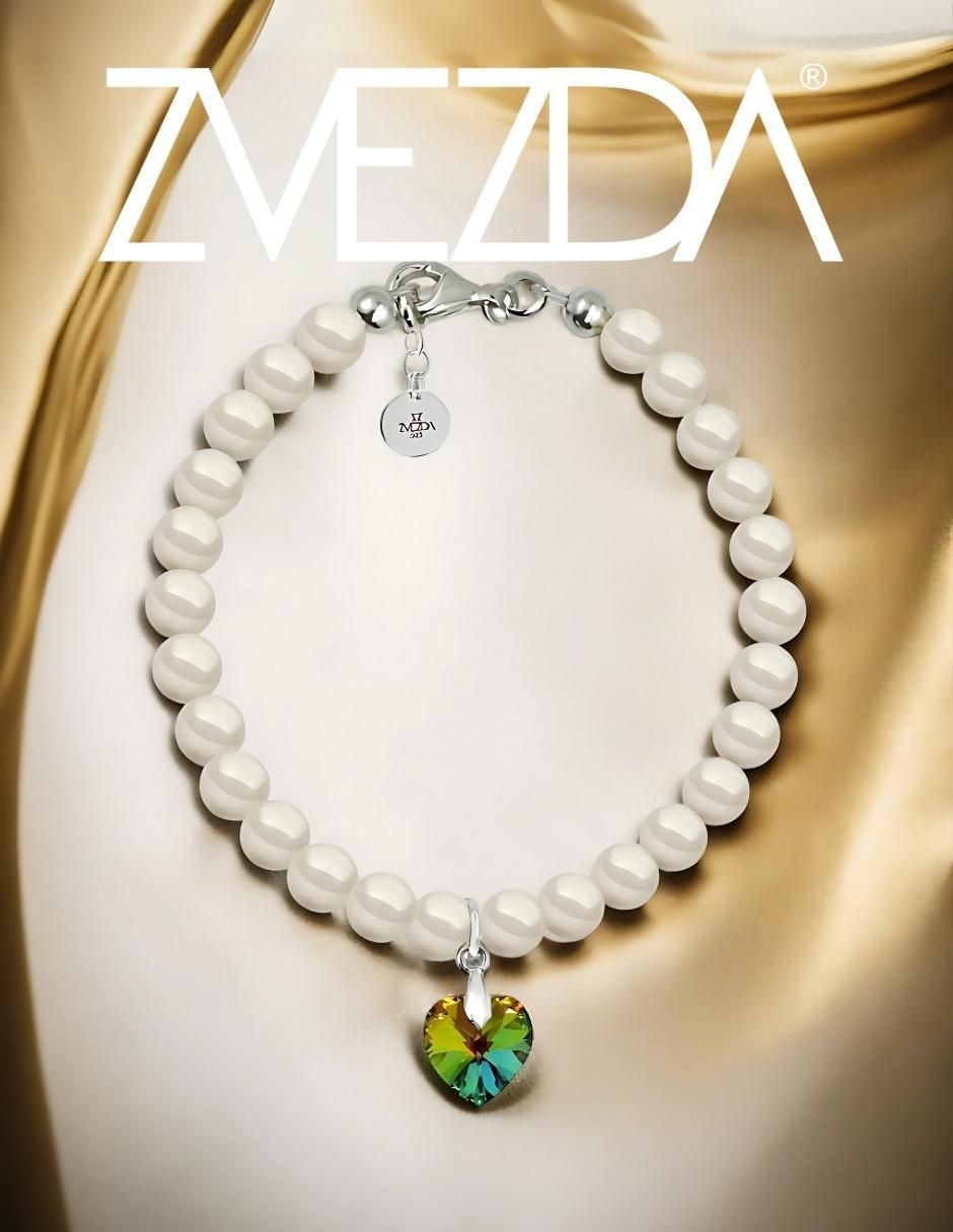 Collar y pulsera de corazón Éclair de plata P925 cristal 6