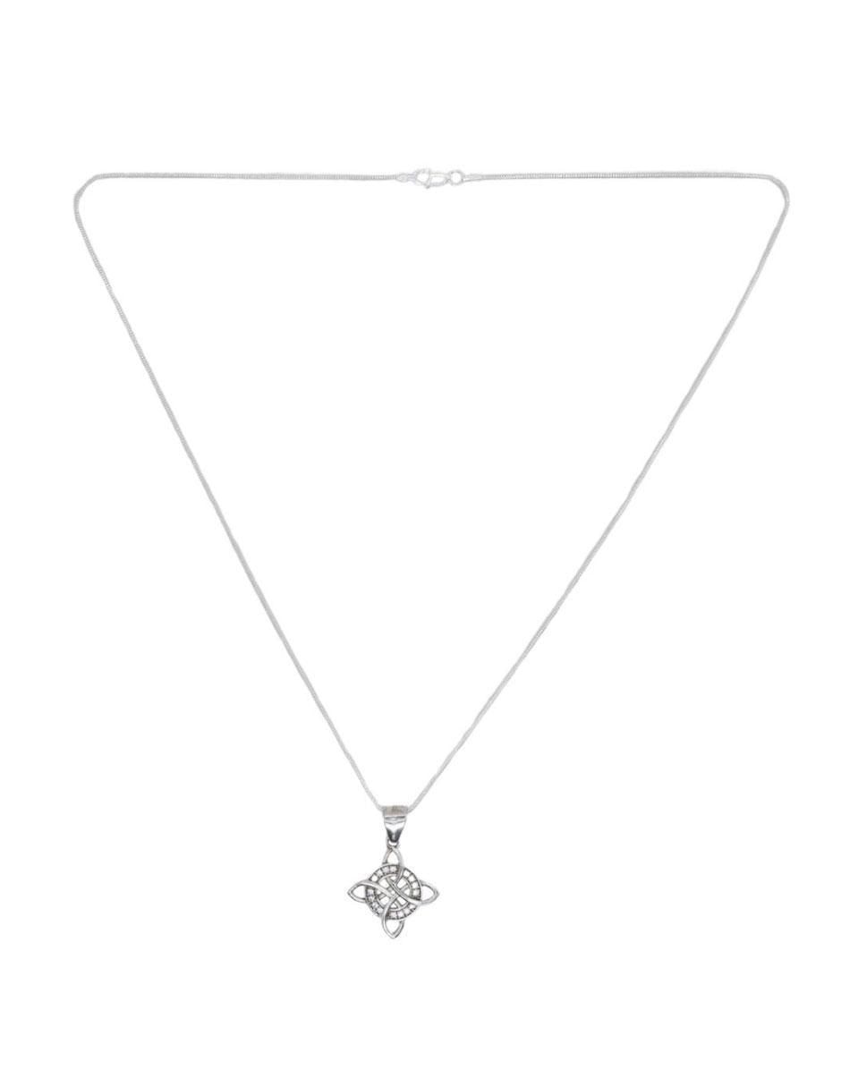 Collar con dije de nudo de bruja de plata P 925 2