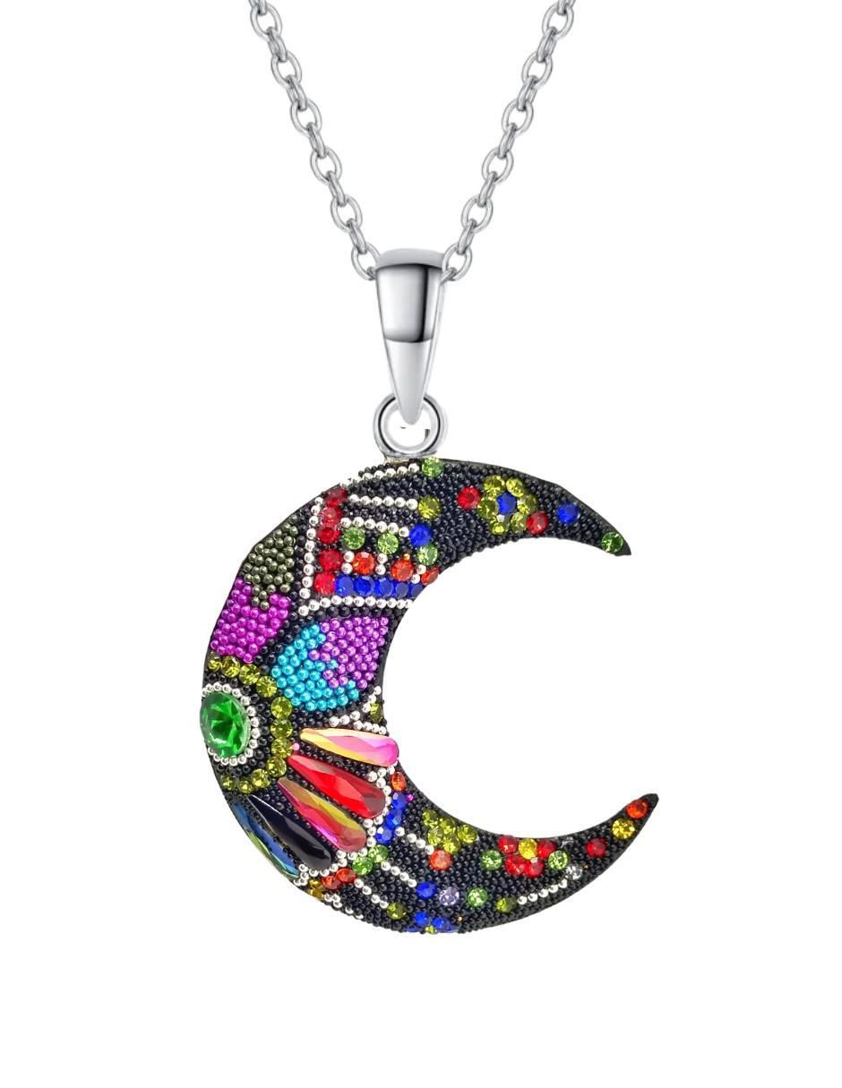 Aretes y collar "de (si aplica)" luna zvezda élan no aplica "de" plata p 925 cristal