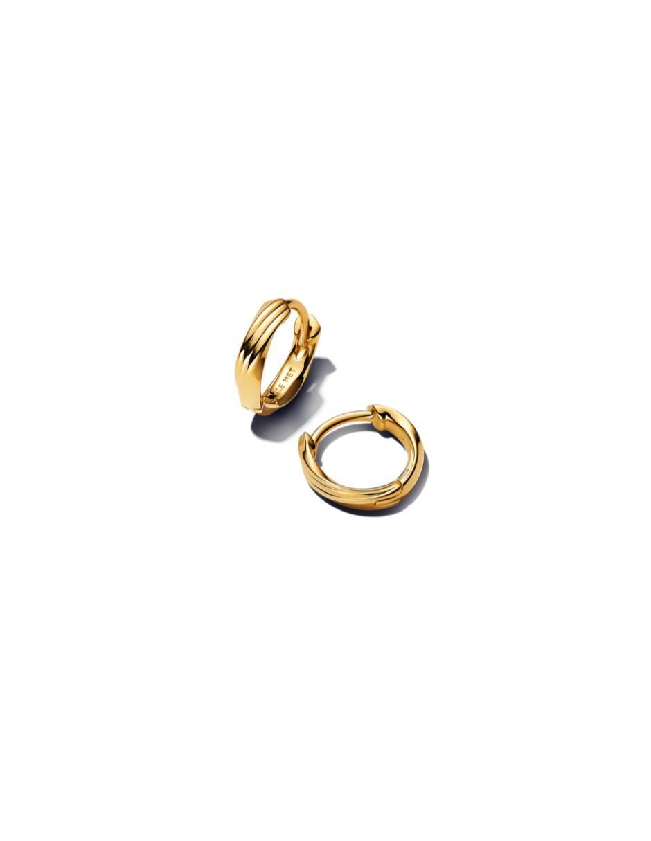 Aretes de aro entrelazados de plata P 925 con acabado baño de oro 1