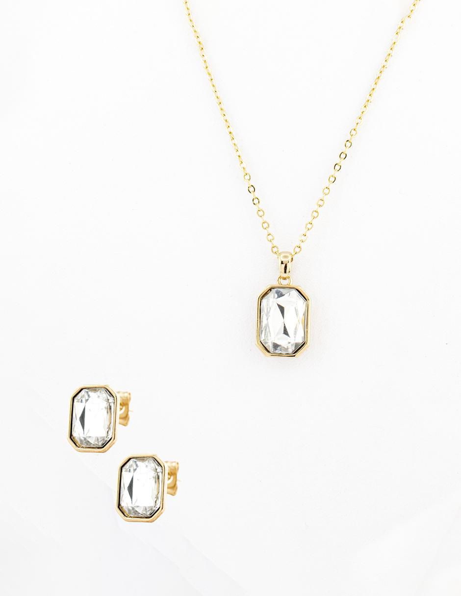 Aretes y collar zirconia