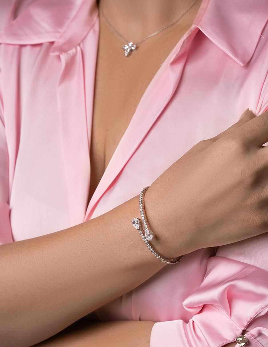 Brazalete de plata P925 con acabado pavé 3
