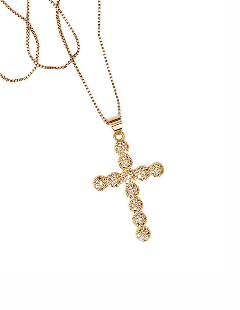 Collar con dije de cruz de oro laminado 10 K Collar con dije de cruz de oro laminado 10 K